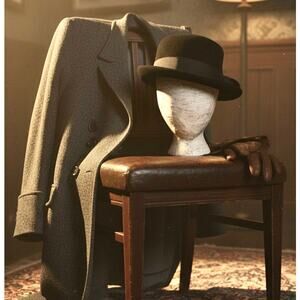 Vintage 1940s Bowler Hat-Henry Pollak NY-Wool Derby-Black-Unisex-Classic-Peaky